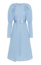Rotate Belted Lace Midi Dress