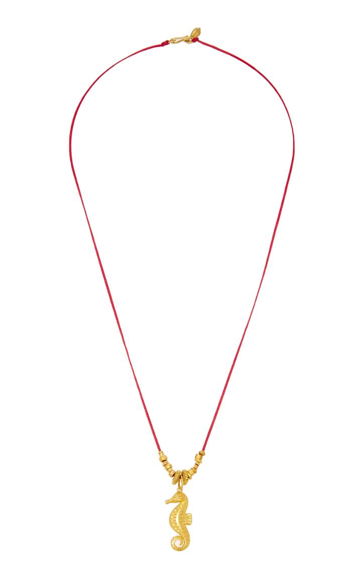 Pippa Small Seahorse Pendant With Ancient Beads On Cord