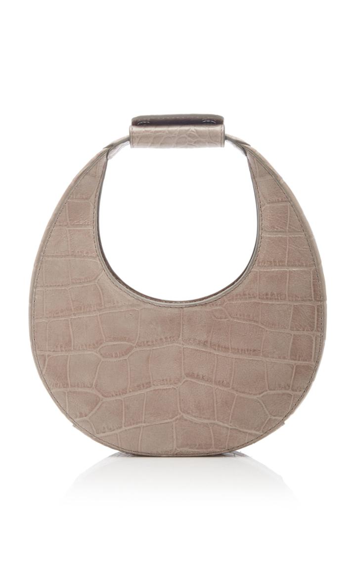 Staud Mini Croc-effect Leather Moon Bag