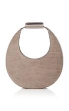 Staud Mini Croc-effect Leather Moon Bag
