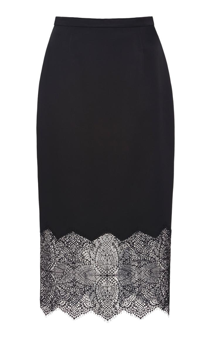 Moda Operandi Zuhair Murad Chantilly-trim Silk Knee-length Skirt Size: 32