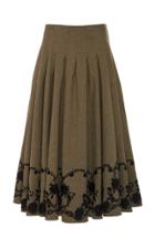 Brock Collection Pointsettia Embroidered Boucle Skirt