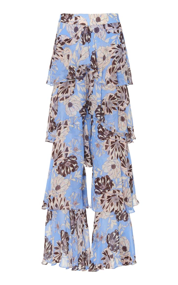 Moda Operandi Alexis Elria Floral Tiered Ruffle Pant Size: Xs