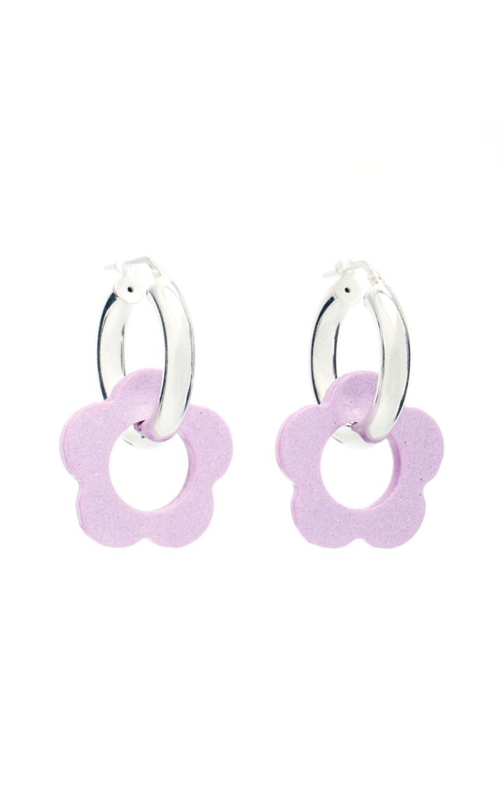 Moda Operandi Pina Jewels Daisy Charm Hoop Earrings