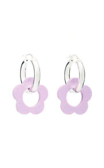 Moda Operandi Pina Jewels Daisy Charm Hoop Earrings