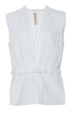 Marni Sleeveless V-neck Cotton Shirt
