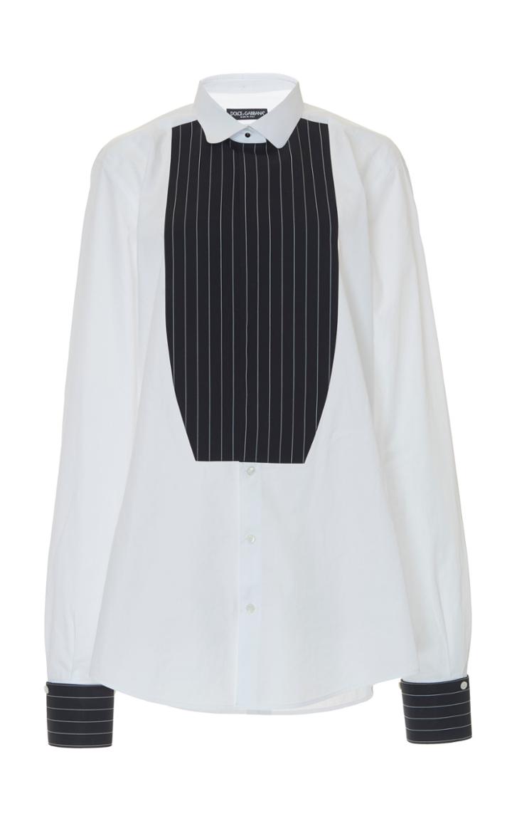 Dolce & Gabbana Oversized Striped-panel Blouse