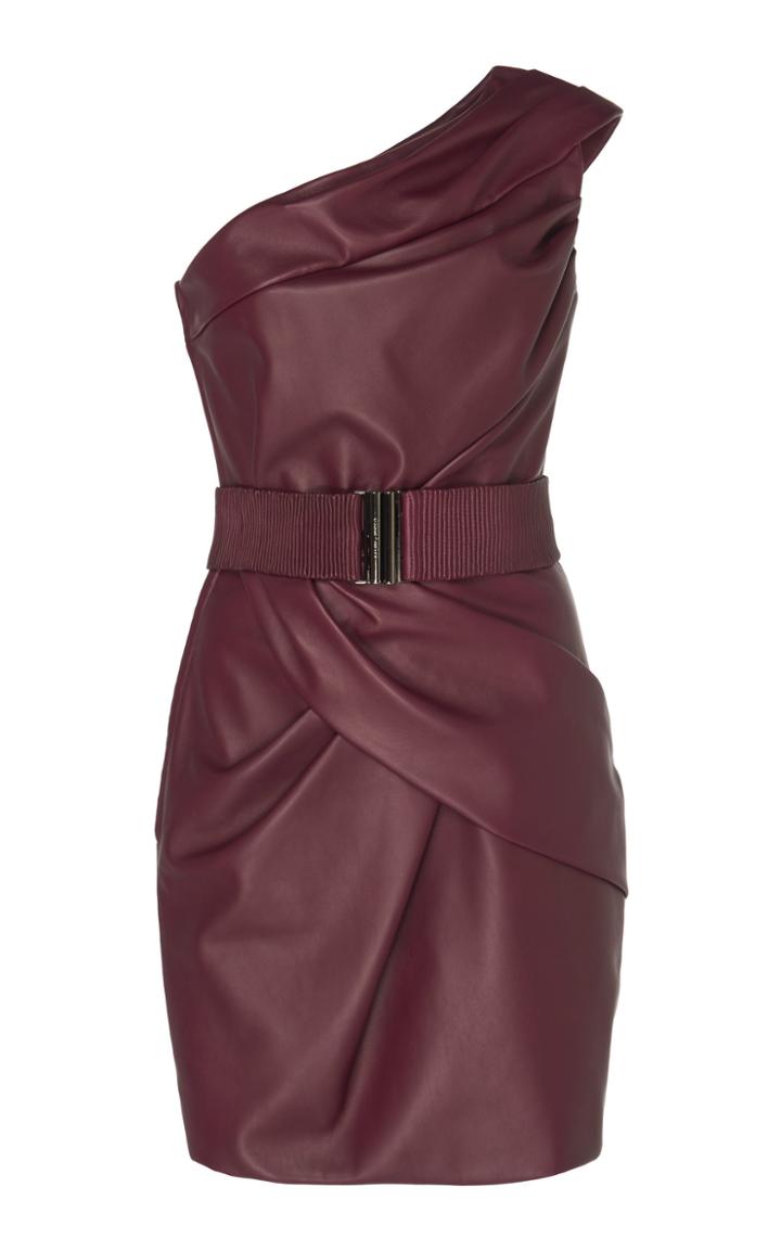 Ralph & Russo Nappa Leather Asymmetric Dress