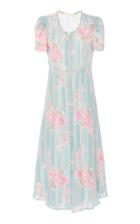Moda Operandi Loveshackfancy Patrice Silk Button Up Midi Dress Size: 00