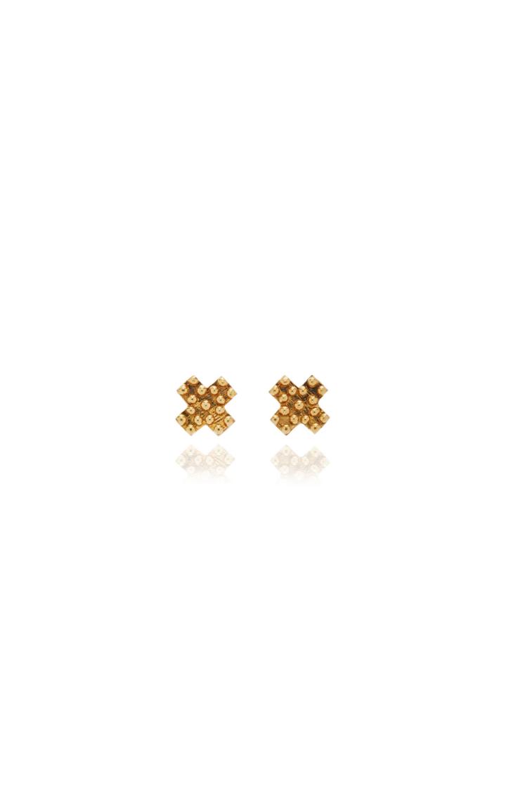 Moda Operandi Gaya 18k Yellow Gold Cross Earrings