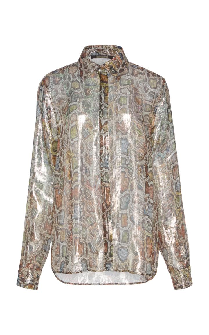 Roberto Cavalli Metallic Silk Shirt