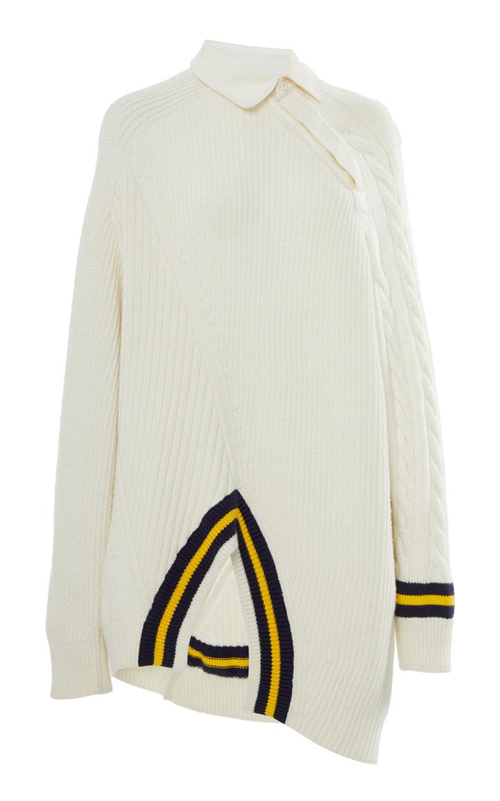 Alexander Wang Rib-knit Wool-blend Varsity Sweater