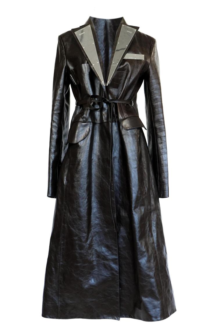 Moda Operandi Peter Do Everyday Belted Mixed-leather Coat