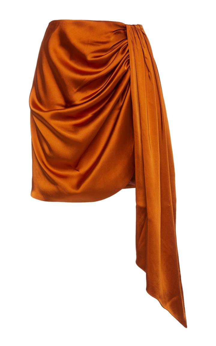 Jonathan Simkhai Mae Draped Satin Mini Skirt