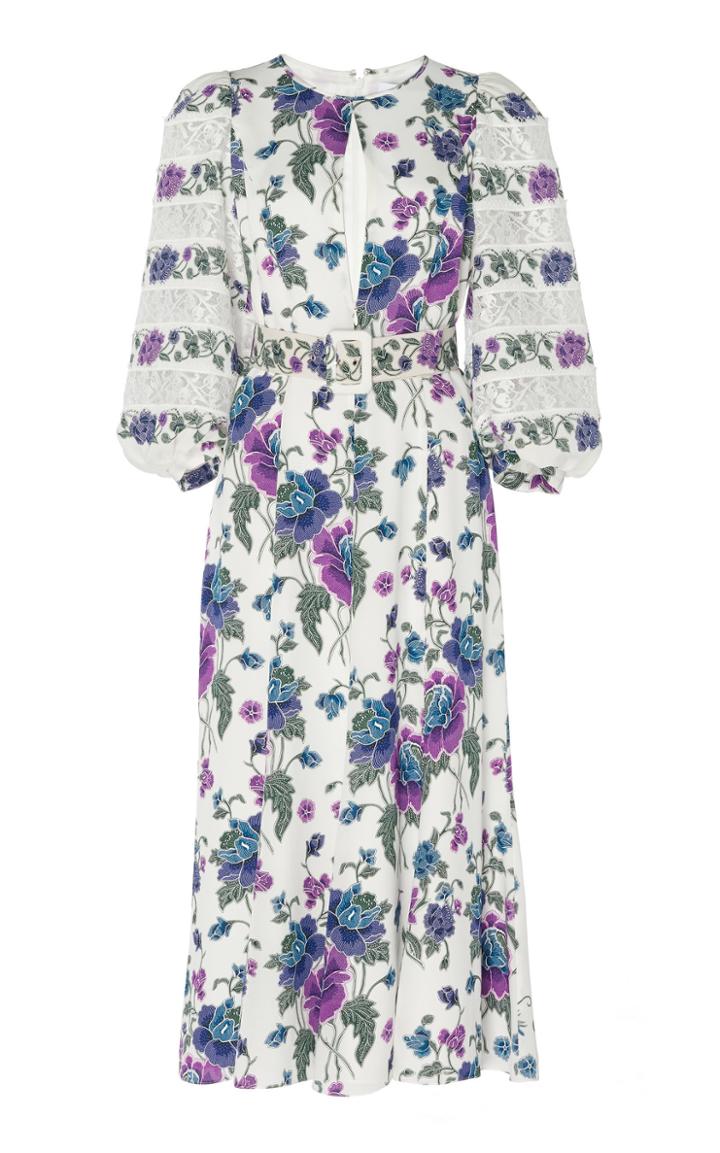 Andrew Gn Belted Silk Midi Dress