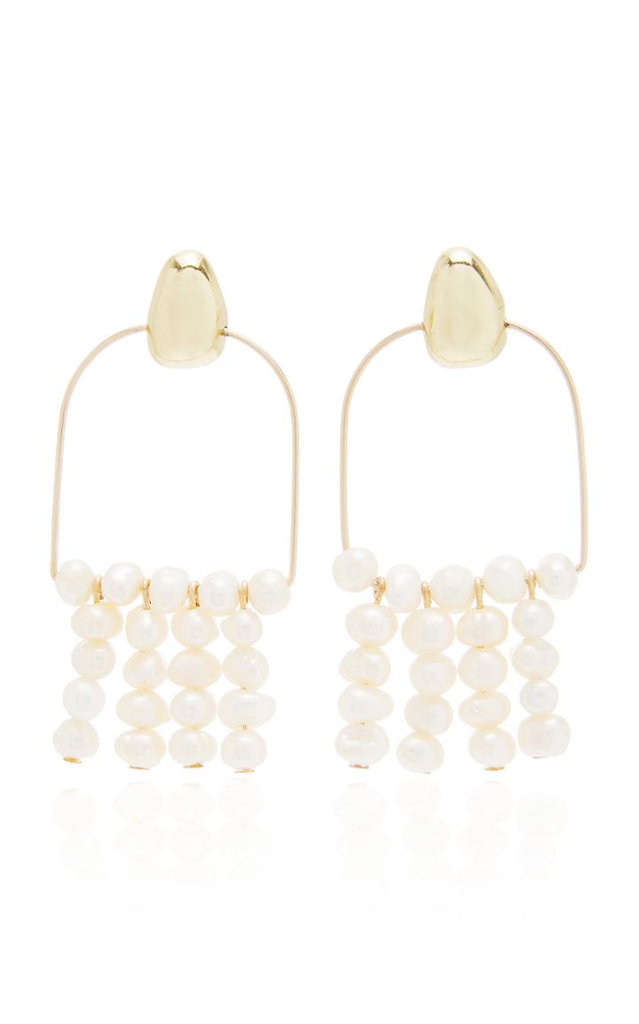Moda Operandi Dinosaur Designs Goddess Pearl Earrings