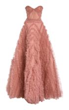 Moda Operandi J. Mendel Ruffled Strapless Tulle Gown Size: 2