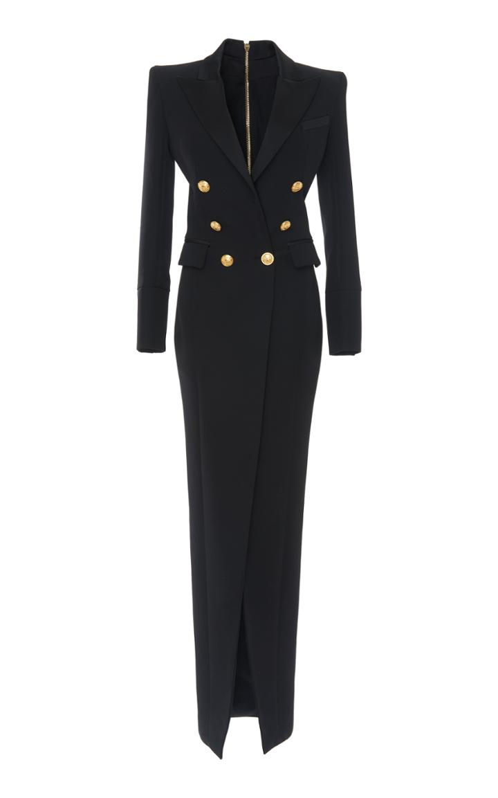Balmain Long Sleeve Column Dress