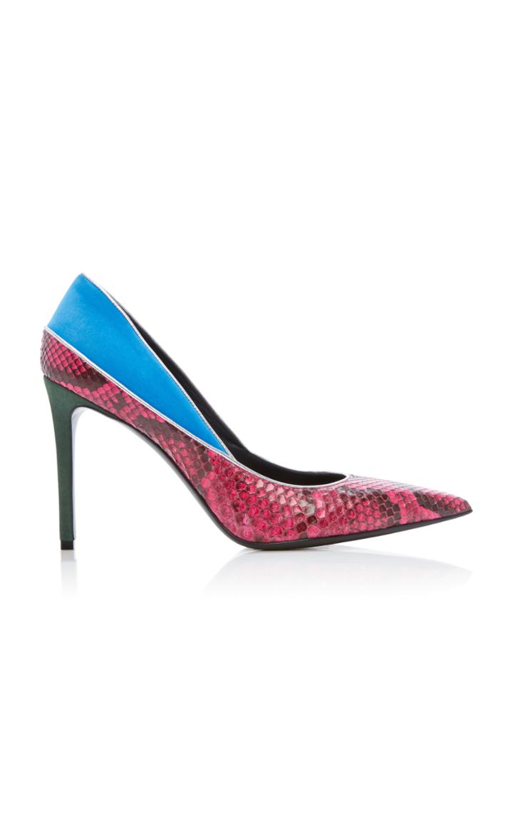 Balmain Mary Python Leather Pumps
