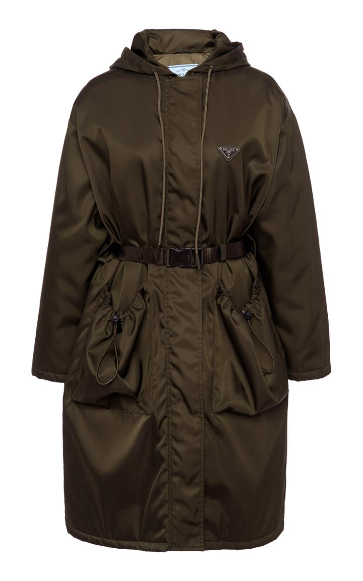 Prada Oversized Belted Tech-nylon Coat