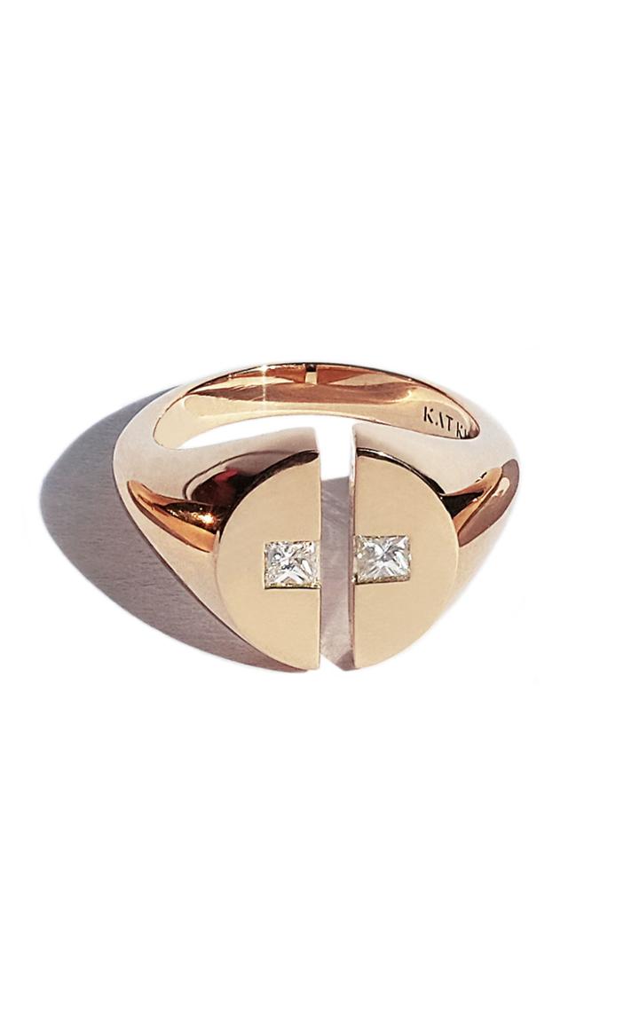 Moda Operandi Katkim 18k Rose Gold Cove Signet Ring