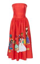 Stella Jean Strapless Midi Dress