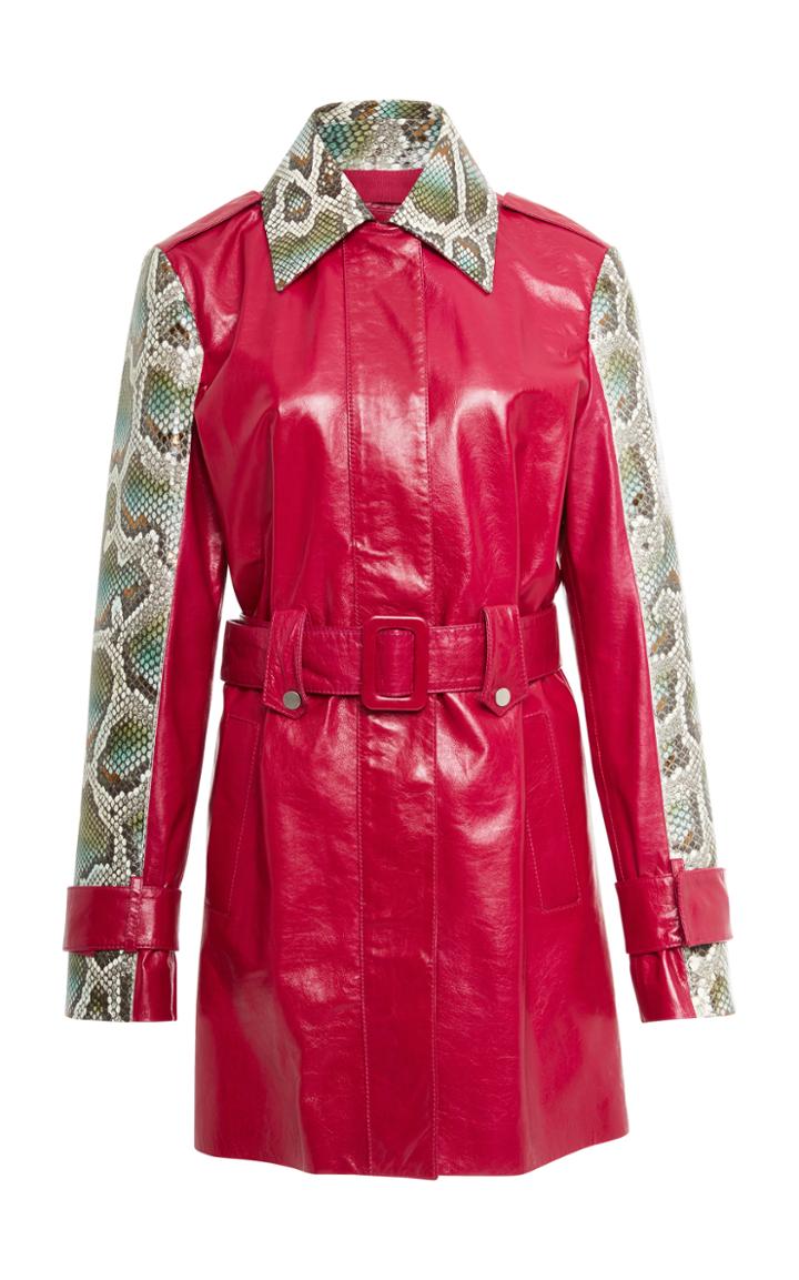Georgine Quinn Leather Python Print Coat