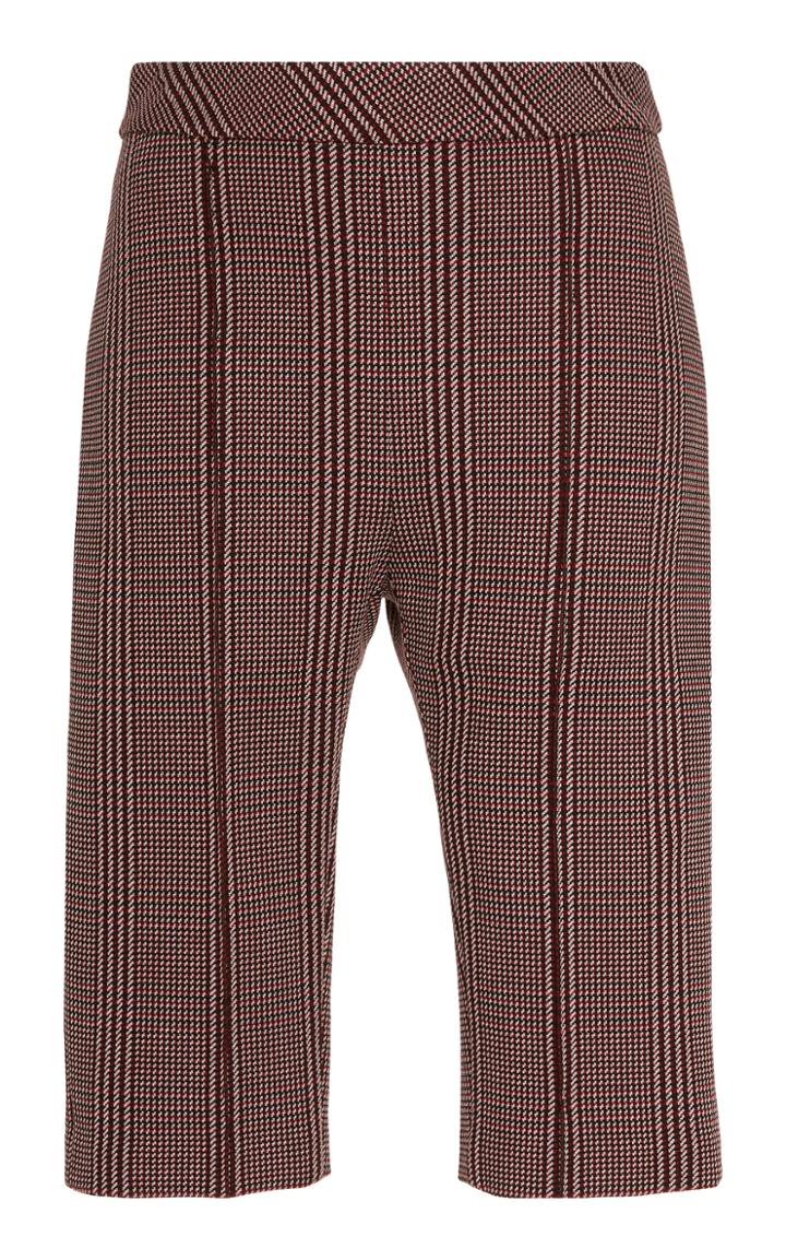 Rosetta Getty Checked Stretch-crepe Biker Shorts