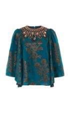 Moda Operandi Andrew Gn Floral Fil Coup Silk-blend Midi Skirt
