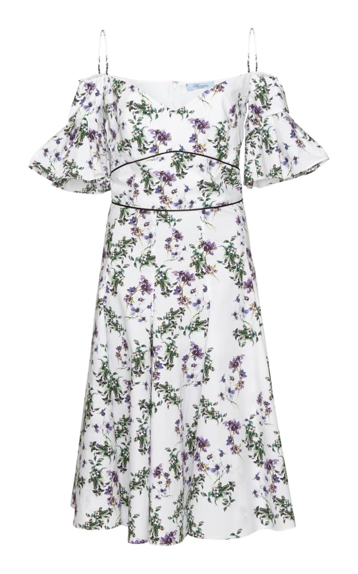 Blumarine Off The Shoulder Floral Dress