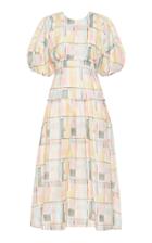 Moda Operandi Aje L'espirit Cutout Printed Linen-blend Midi Dress