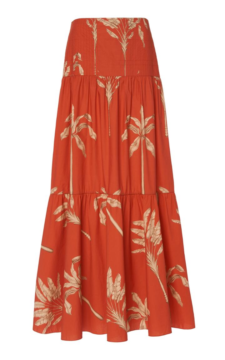 Moda Operandi Johanna Ortiz Powerful Rhythm Printed Cotton Maxi Skirt Size: 2