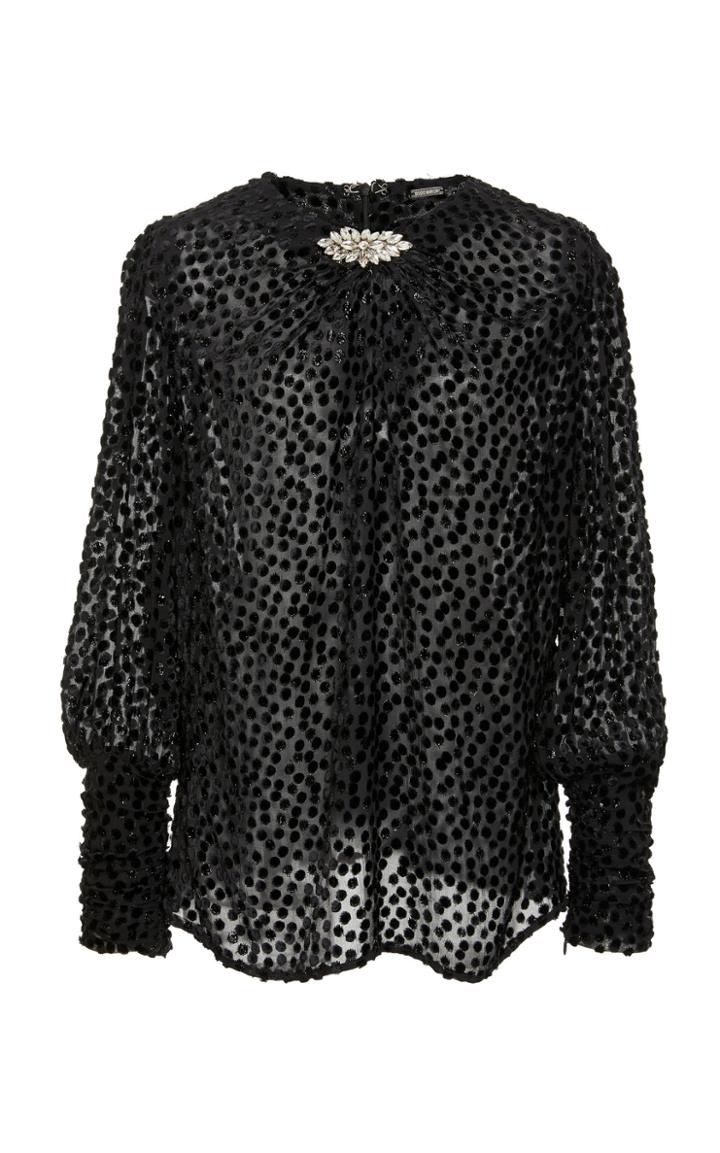Dodo Bar Or Veronica Crystal Embellished Devore Shirt