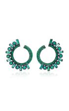 Colette Jewelry Entwined Emerald Huggie Earrings