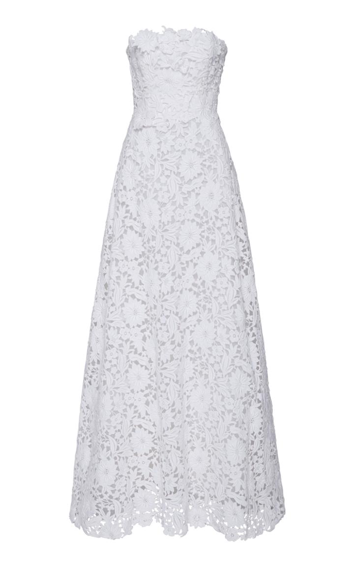 Carolina Herrera Bridal Gertrude Lace Strapless Gown