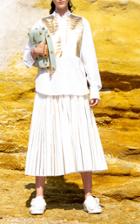 Moda Operandi Valentino A-line Metallic Cotton-blend Skirt