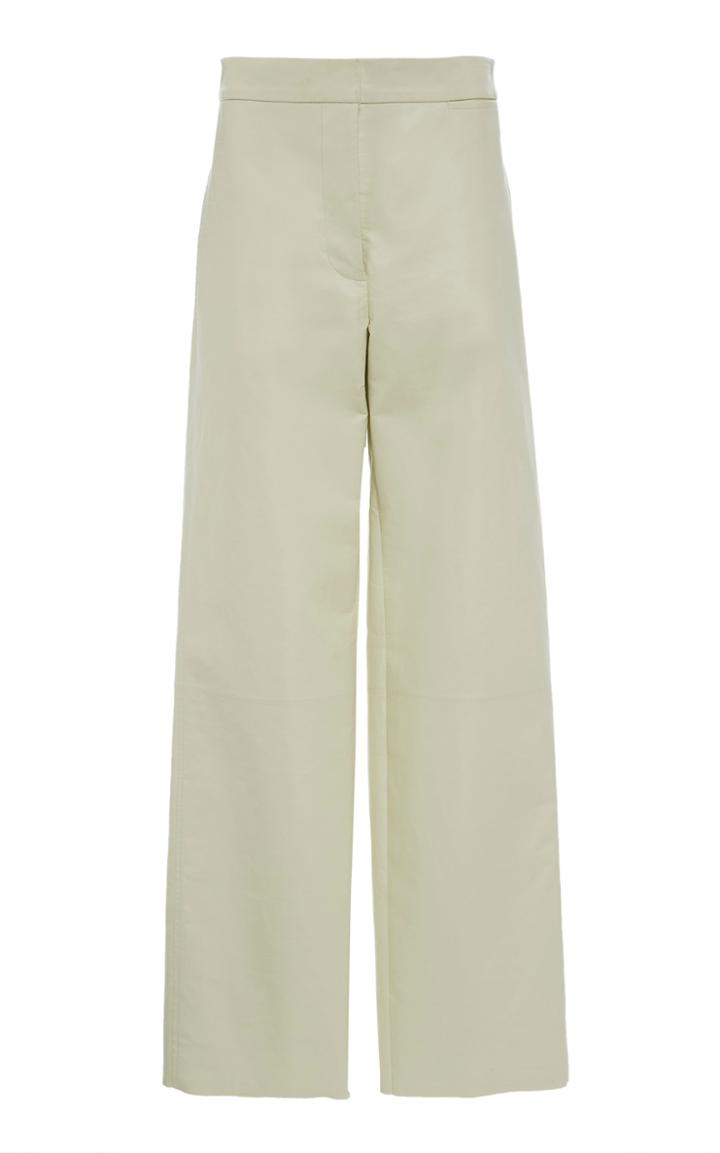 Jil Sander Merwin Leather Wide Leg Trouser