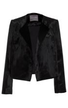 Monique Lhuillier Cropped Velvet Lapel Jacket