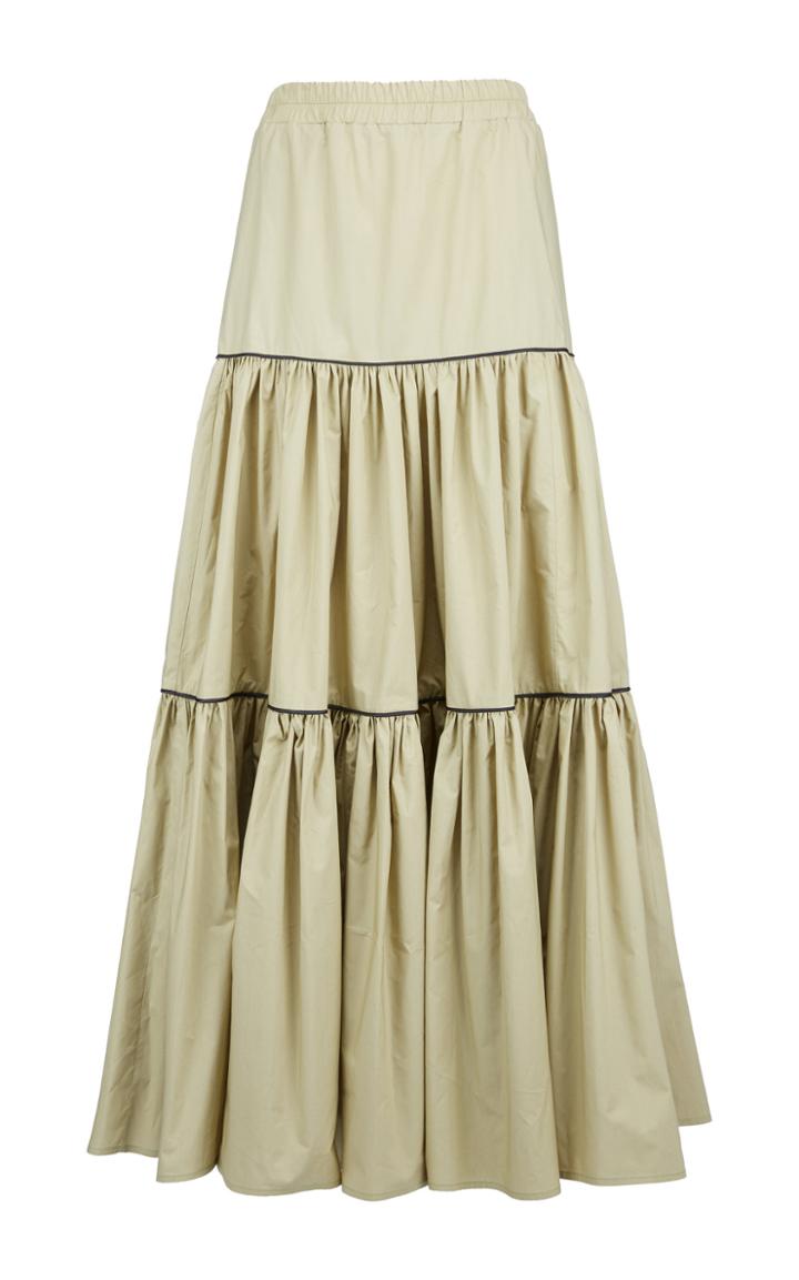 La Doublej Tiered Cotton Maxi Skirt