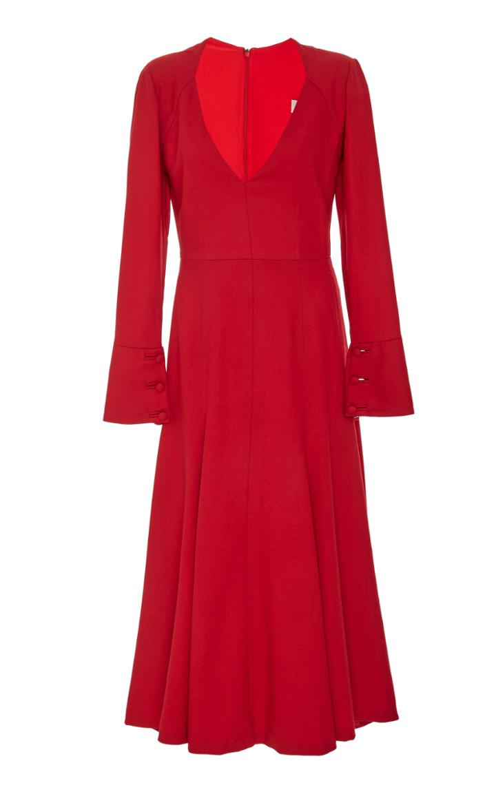 Andres Otalora Linda Wool Midi Dress