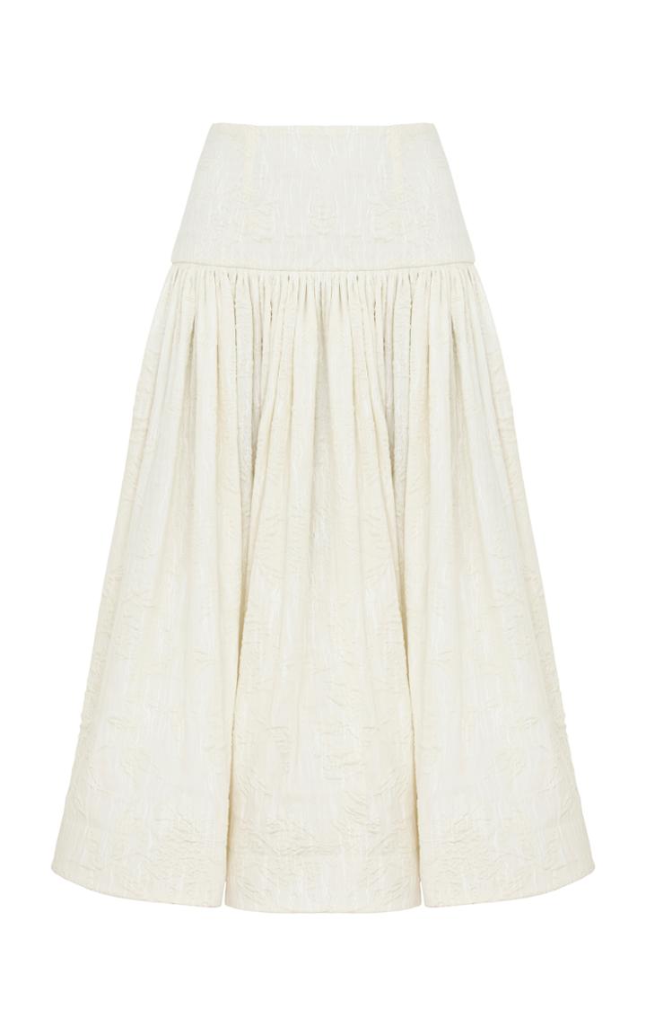 Razan Alazzouni Floral Jacquard Midi Skirt