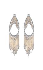 Mike Joseph White And Yellow Gold Cascading Chain Earrings With White Diamonds