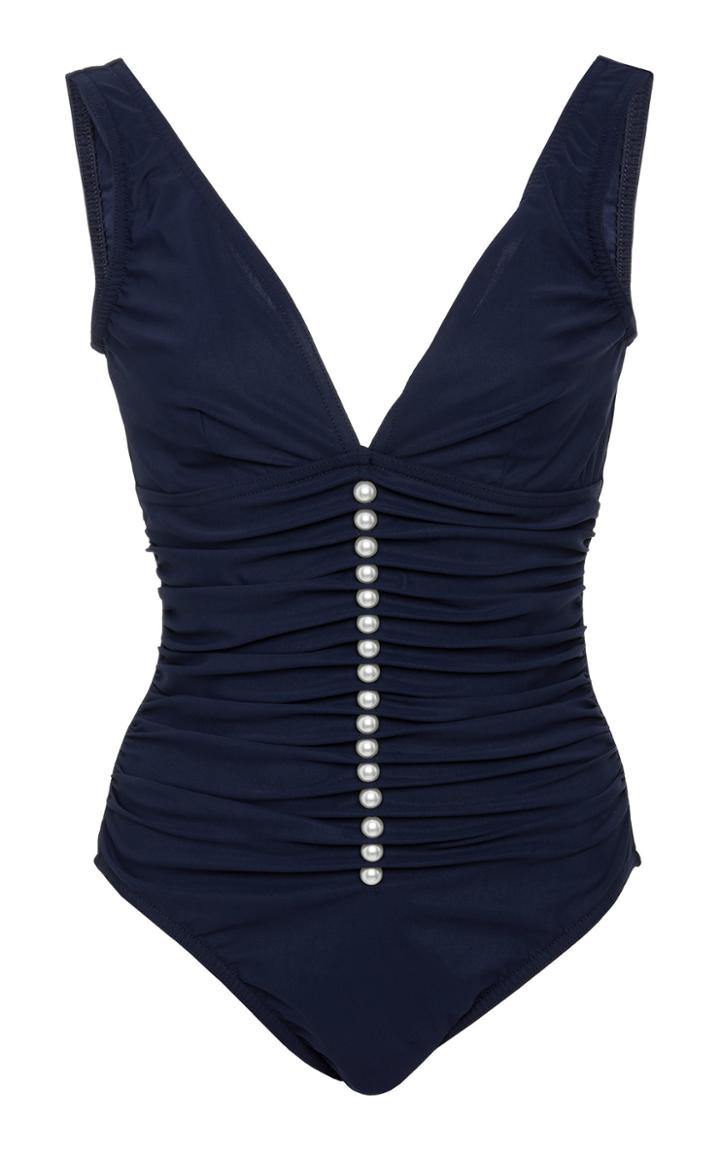 Karla Colletto Amma Faux Pearl-embellished One-piece Swimsuit