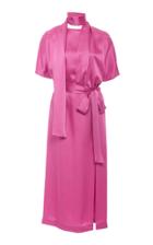 Moda Operandi Burnett New York Sash-detailed Crepe-back Satin Midi Dress Size: 0