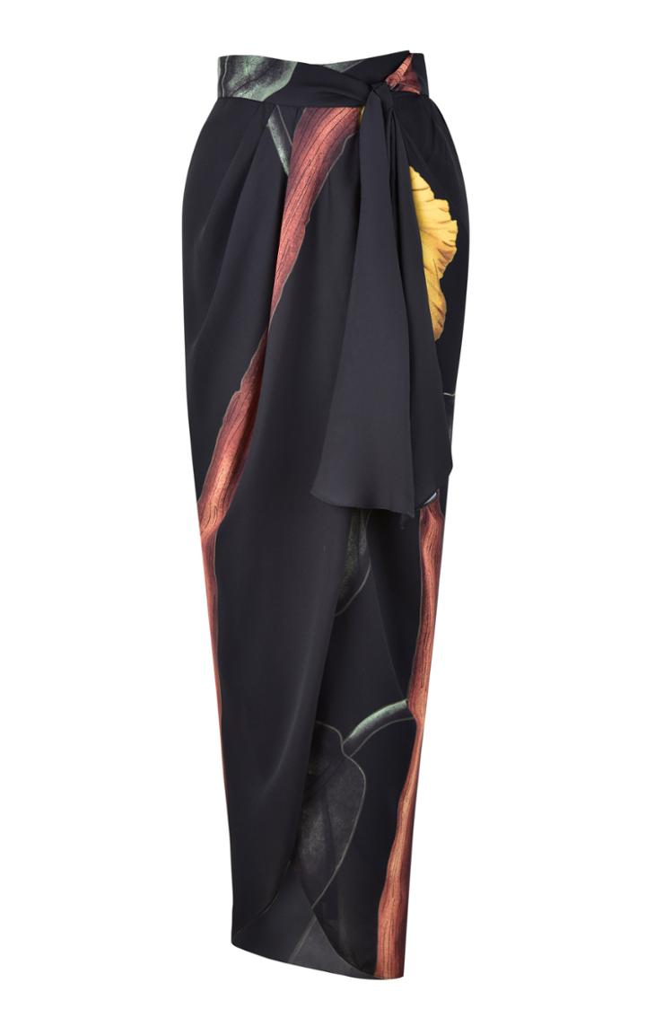 Moda Operandi Johanna Ortiz Tropical Chemistry Printed Georgette Maxi Wrap Skirt