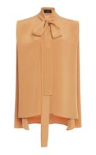 Moda Operandi Joseph Batin Oversized Silk Crepe Tie-neck Top