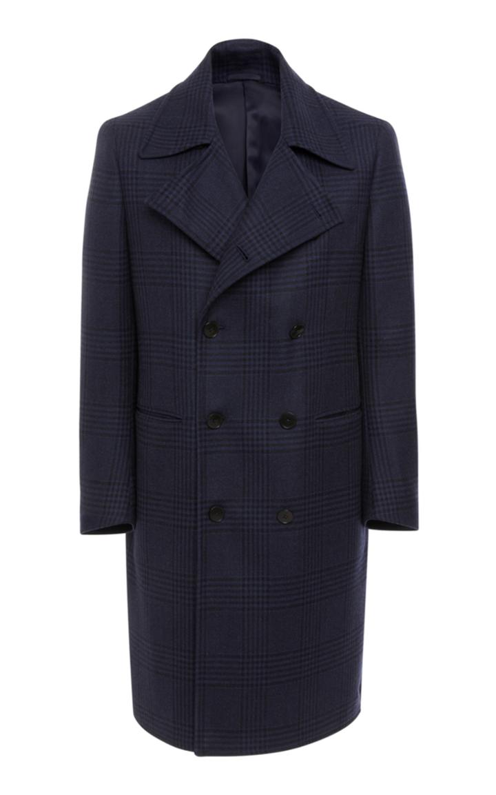 Eidos Plaid Double-breasted Officer's Coat