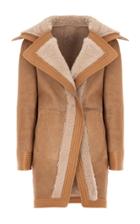 Genny Neutral Fur Lapel Coat