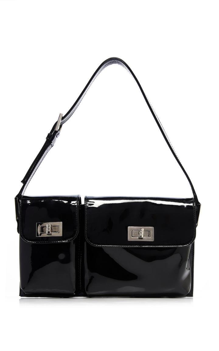 Moda Operandi By Far Billy Dual Pouch Patent Leather Shoulder Bag