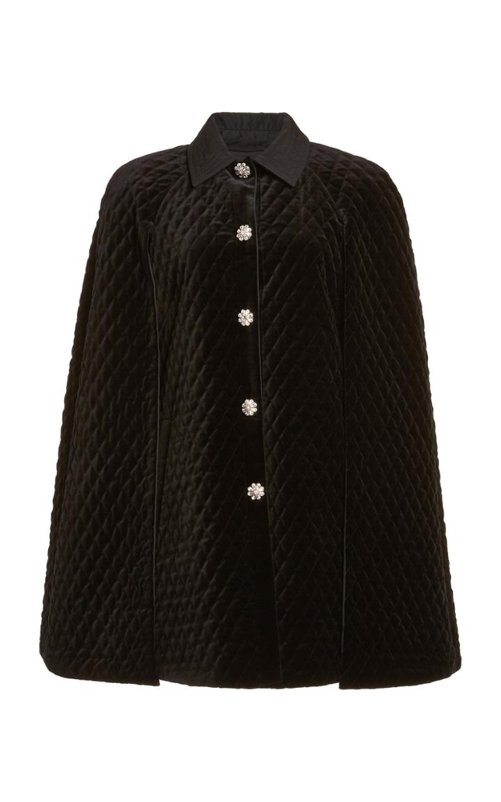 Moda Operandi Zuhair Murad Quilted Velvet Cape